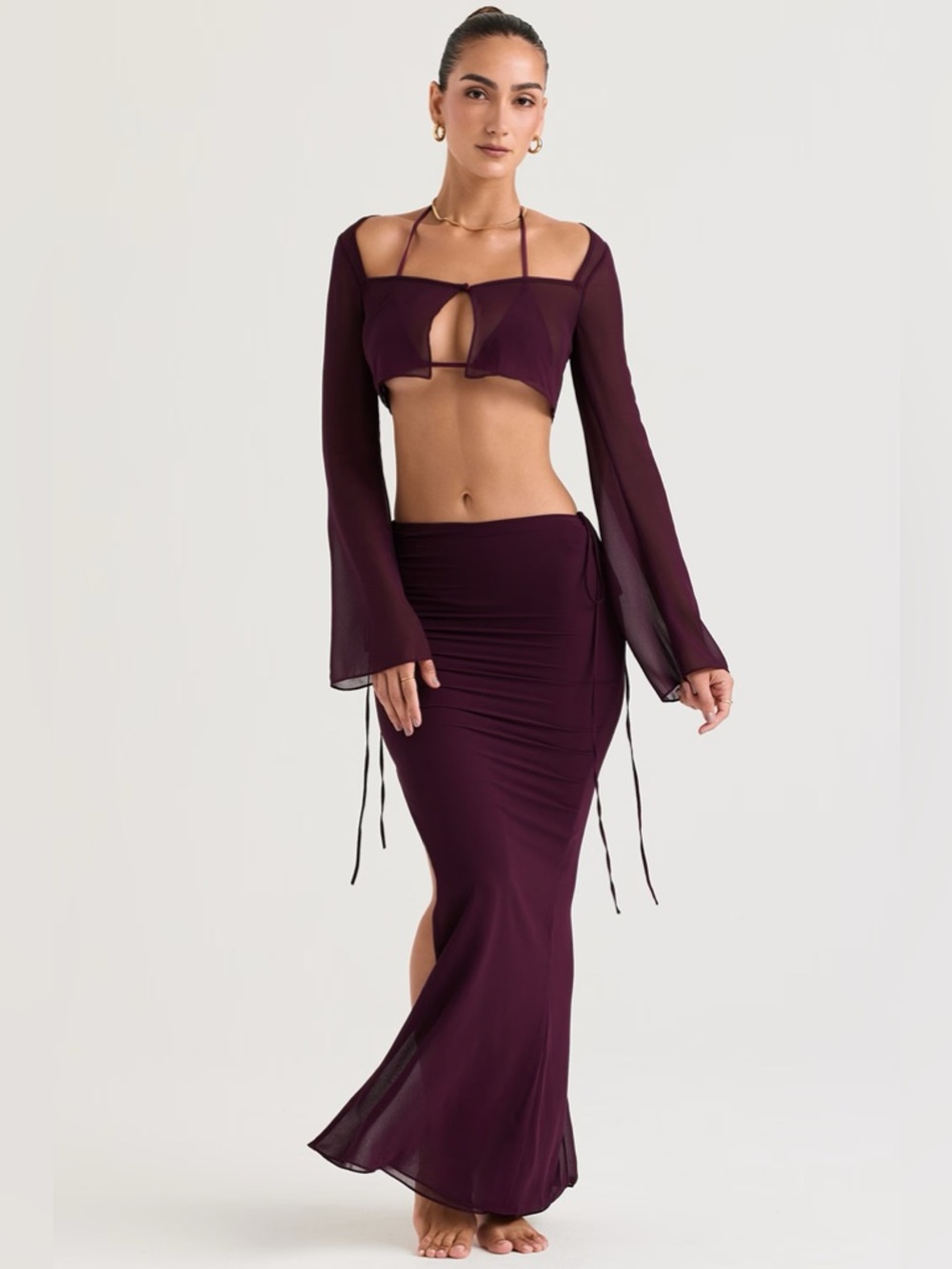 House of CB Marseille & Amalfi Plum Cutout Top & Skirt